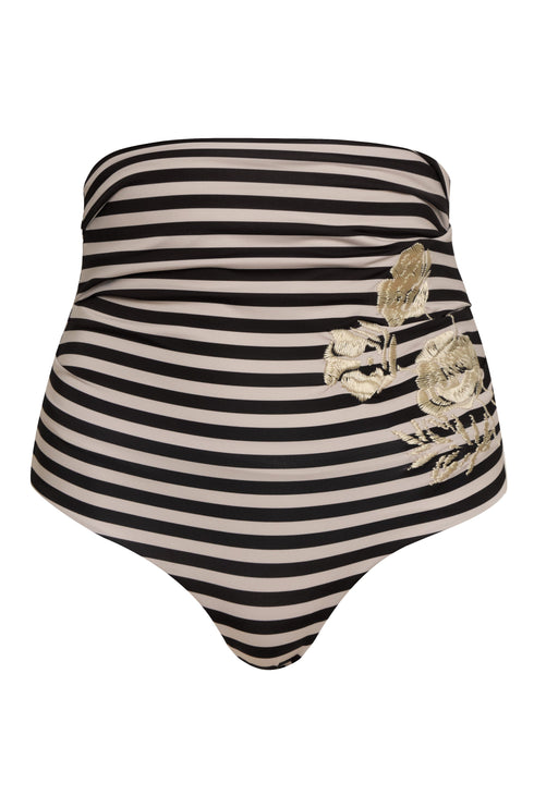 Morante Embroidered Bottom / Black & White Stripes